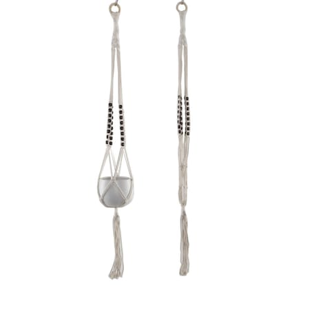 Flora Bunda 39' Tri-Beaded Macrame Plant Hanger NT07